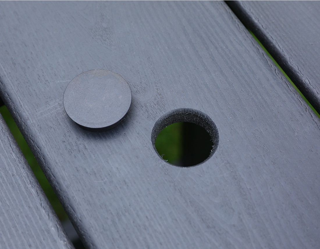 Grijze HDPE rechthoekige buitentafel