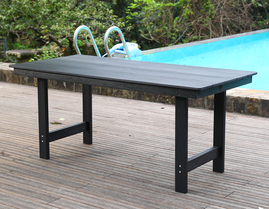 Diepzwarte HDPE rechthoekige tafel met kralen
