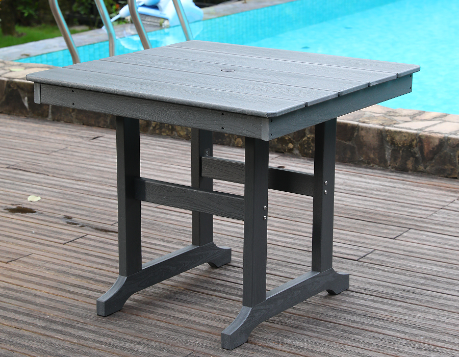 Weerbestendige grijze vierkante HDPE-tafel