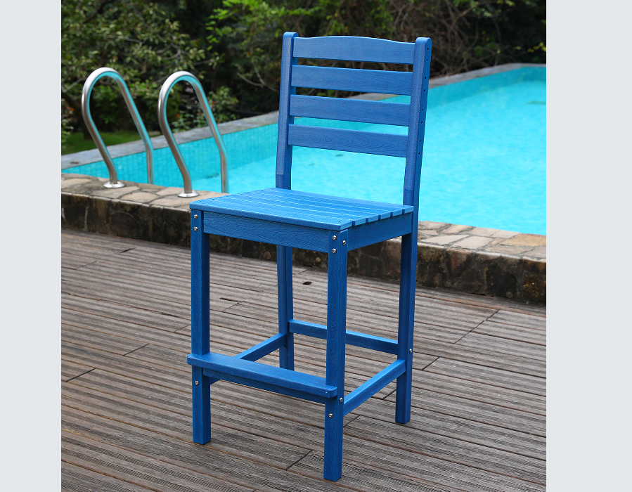 Levendige blauwe sociale HDPE bar-eetset