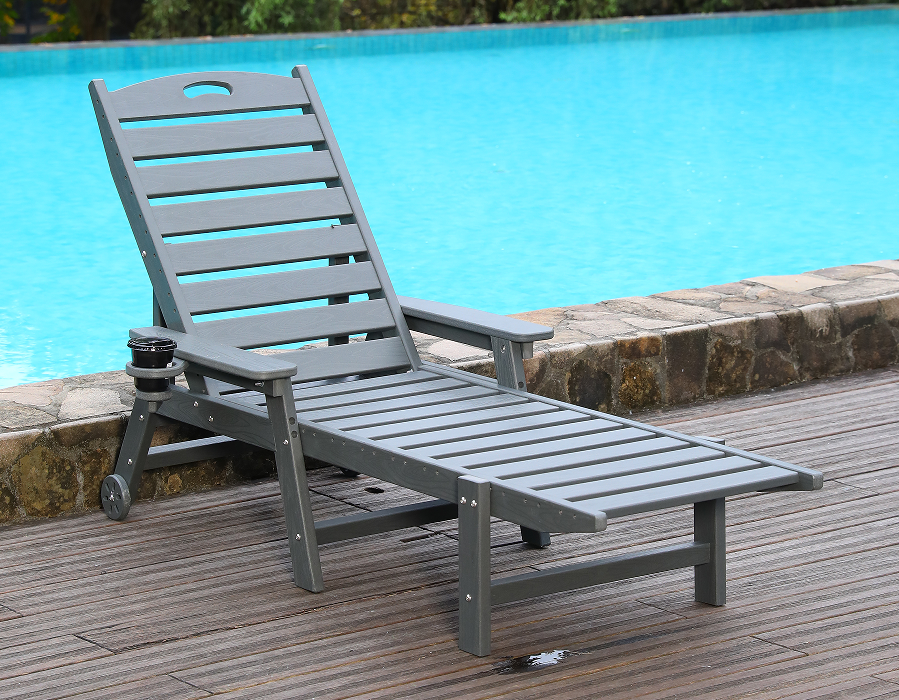 Stedelijk grijze HDPE enkele Adirondack loungestoel