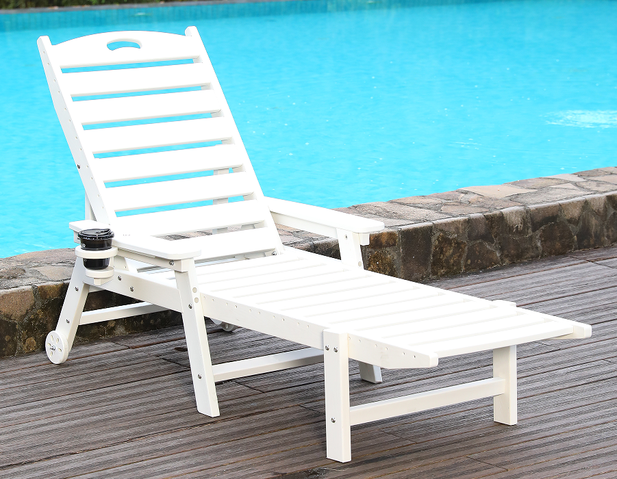 Helderwitte HDPE Solo Adirondack loungestoel