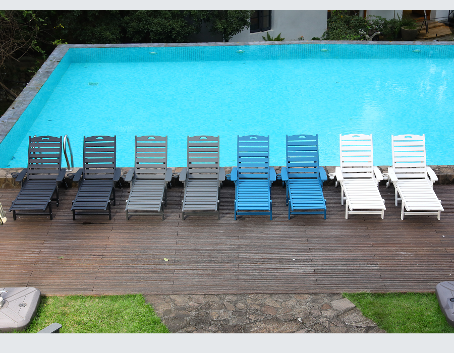 Middernachtzwarte Adirondack-loungestoel met handgreep van HDPE