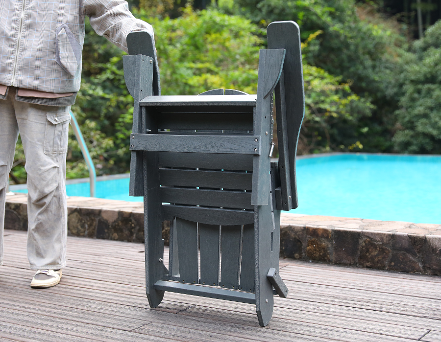 Stormgrijze HDPE Adirondack Frog-stoel - geschikt voor alle weersomstandigheden