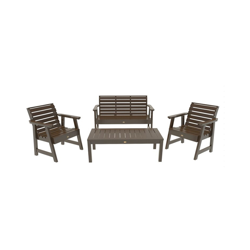 Bankstel voor buitenterras – 4 stuks (loveseat, fauteuils, salontafel)