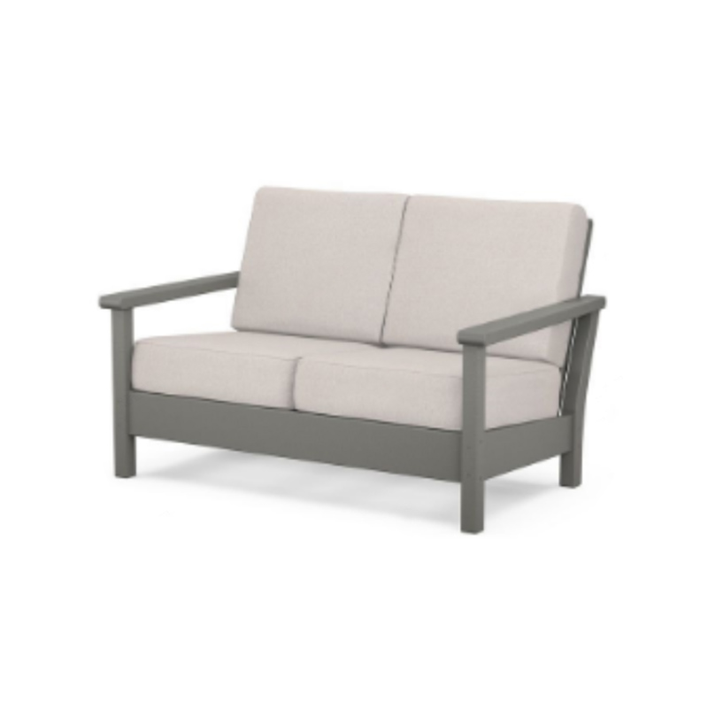 HDPE grijze loveseat dubbele zitbank voor alle weersomstandigheden