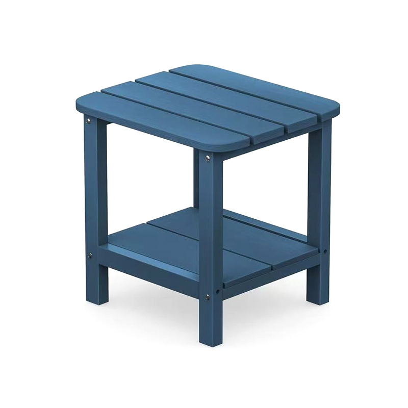 Lake Blue dubbellaags HDPE-bijzettafel met opbergruimte