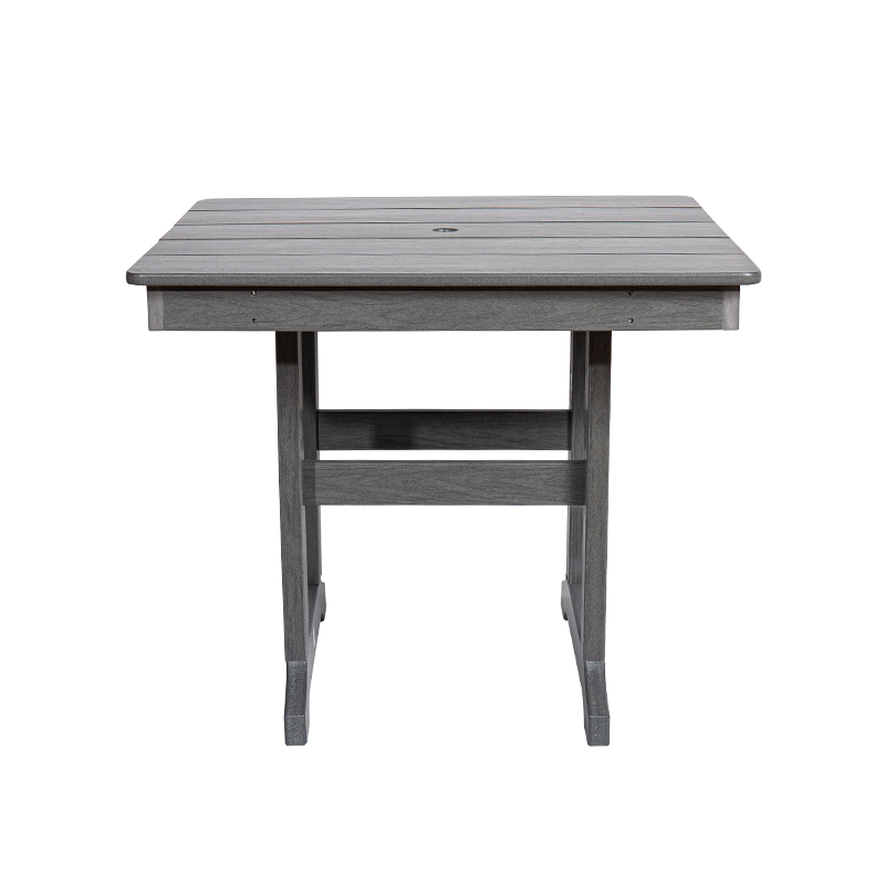 Grijze HDPE vierkante eettafel voor binnen en buiten
