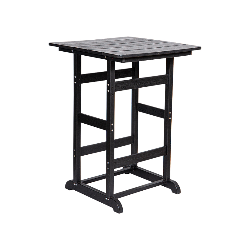 Grijze compacte HDPE vierkante eettafel met lange poten