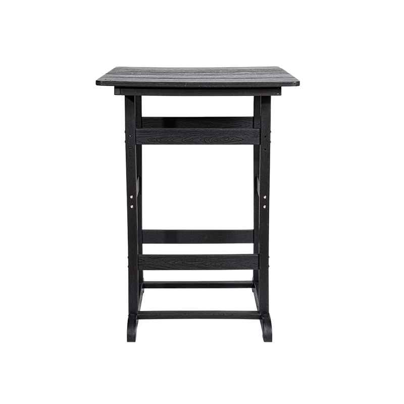 Grijze compacte HDPE vierkante eettafel met lange poten