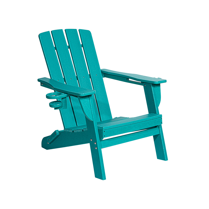 Lake Blue kleine HDPE Adirondack-stoel met roestvrijstalen hardware