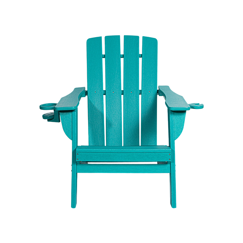 Lake Blue kleine HDPE Adirondack-stoel met roestvrijstalen hardware