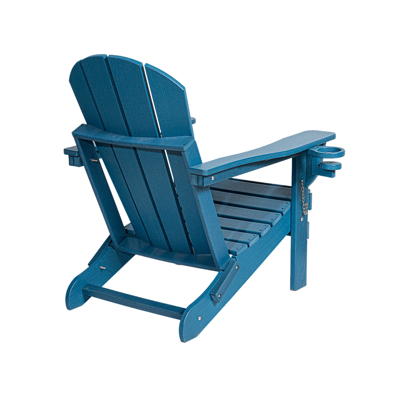 Marineblauwe HDPE Adirondack-stoel met roestvrijstalen hardware