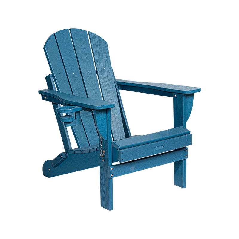 Marineblauwe HDPE Adirondack-stoel met roestvrijstalen hardware
