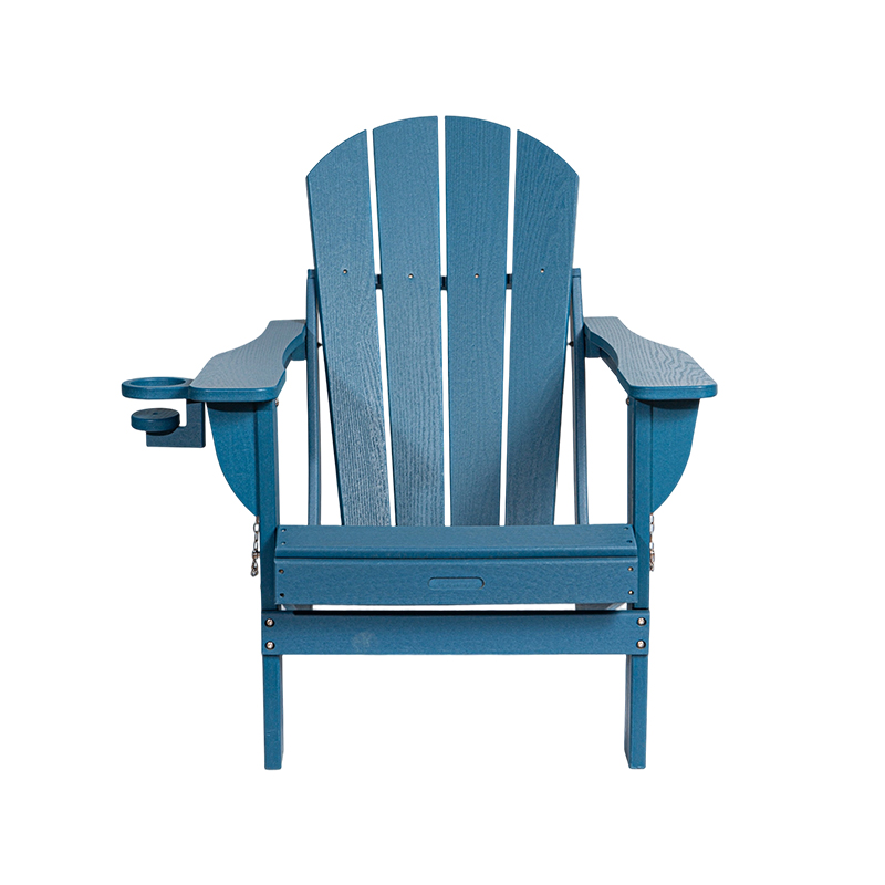 Marineblauwe houten Adirondack-stoel voor buitenterras